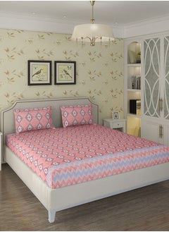 Status Contract Cotton Rich Double Bedsheet with 2 Pillow Covers for Bed Room, Home, Hotel-120 GSM, Orange, 210 X 215 Cm  - Image 1