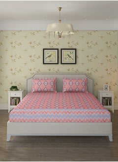 Status Contract Cotton Rich Double Bedsheet with 2 Pillow Covers for Bed Room, Home, Hotel-120 GSM, Orange, 210 X 215 Cm  - Image 2