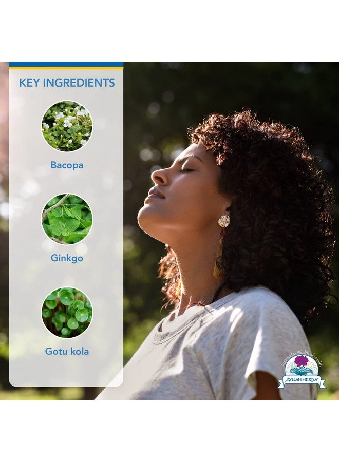 Ayush Herbs مكمل باكوبا بلس العشبي جينكو بيلوبا لدعم الذاكرة والجهاز العصبي 90 كبسولة نباتية - Image 4