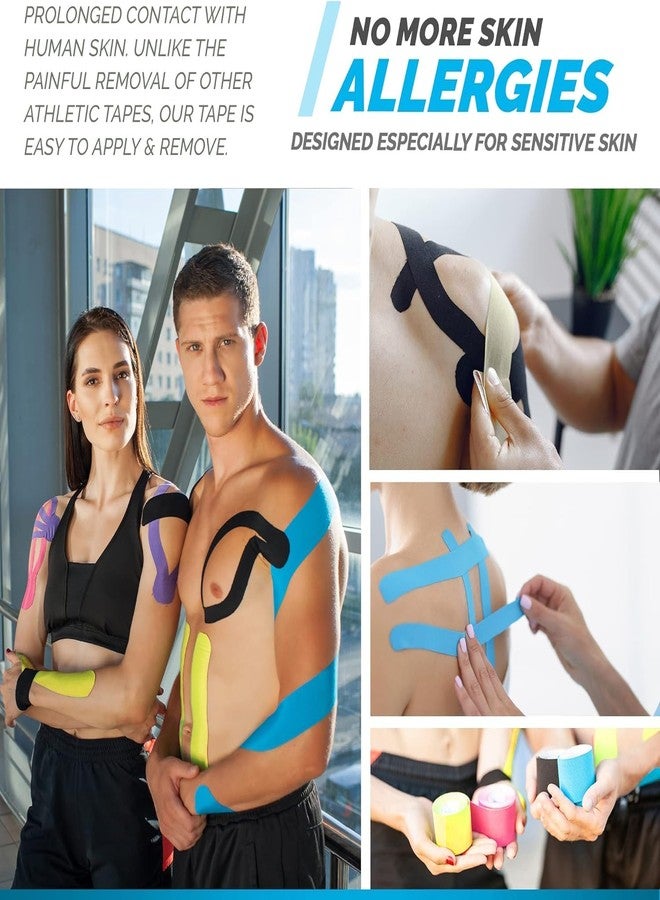 Judee Sports Tape Athletic Kinesiology Tape Waterproof | Latex Free, Athletic Tape, Perfect for Any Activity - for Body, Shoulder, Joints, Injury & Muscles (5cm x 5m) (Kinesiology Tap) - Image 3