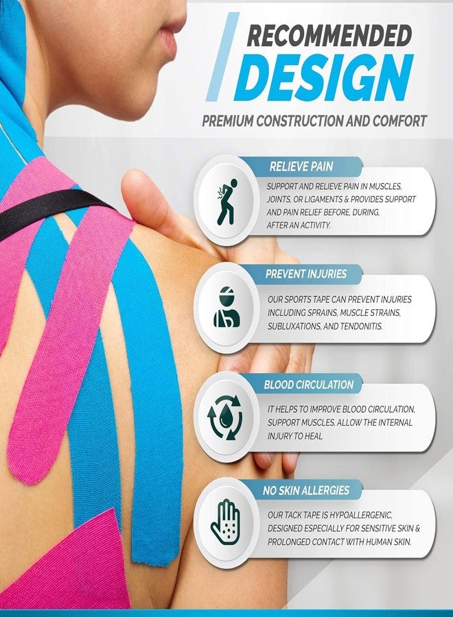 Judee Sports Tape Athletic Kinesiology Tape Waterproof | Latex Free, Athletic Tape, Perfect for Any Activity - for Body, Shoulder, Joints, Injury & Muscles (5cm x 5m) (Kinesiology Tap) - Image 5