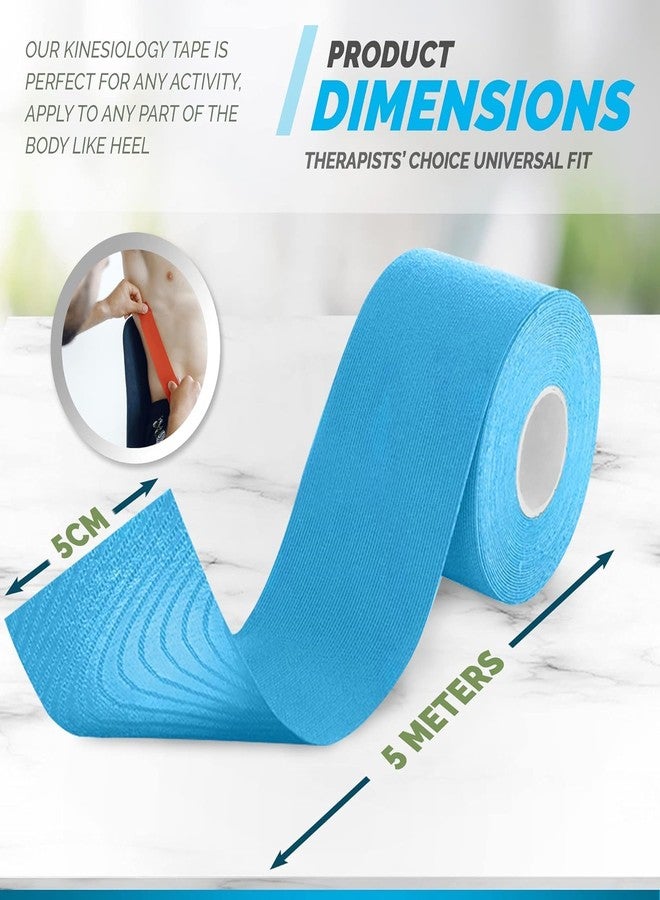 Judee Sports Tape Athletic Kinesiology Tape Waterproof | Latex Free, Athletic Tape, Perfect for Any Activity - for Body, Shoulder, Joints, Injury & Muscles (5cm x 5m) (Kinesiology Tap) - Image 2