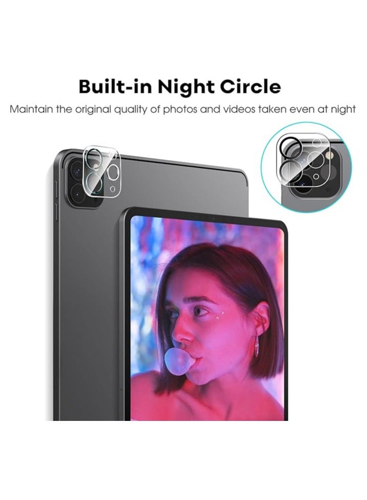 Jetech Screen Protector for iPad Pro 12.9-Inch, 2022/2021/2020 (6th/5th/4th Generation) with Camera Lens Protector, Tempered Glass Film HD Anti-Scratch, Support Pencil & Face ID, 2-Pack Each - Image 2