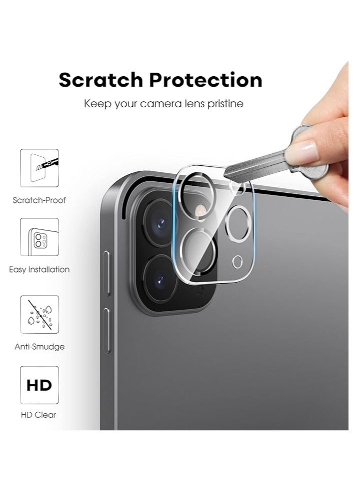 Jetech Screen Protector for iPad Pro 12.9-Inch, 2022/2021/2020 (6th/5th/4th Generation) with Camera Lens Protector, Tempered Glass Film HD Anti-Scratch, Support Pencil & Face ID, 2-Pack Each - Image 3