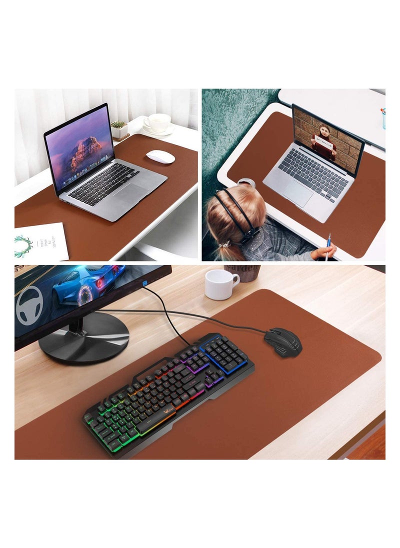 YONK Large Mouse Pad Extra Large Waterproof Gaming Mouse Mat Stitched Edges Non Slippery Rubber Base Mats With Smooth Surface And Precise Tracking Soft And Durable Brown  - Image 4