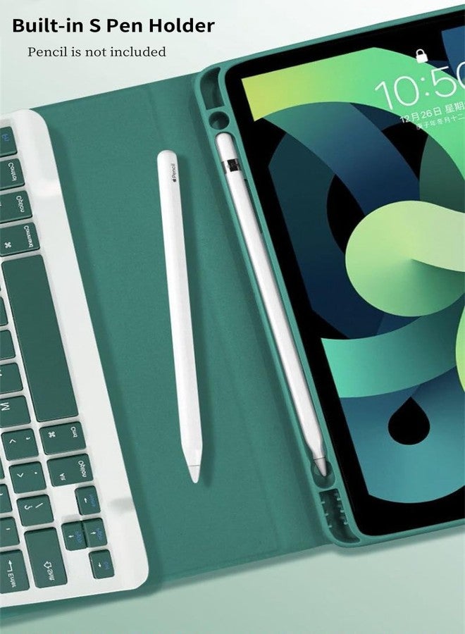 AnMengXinLing جراب حماية رفيع بألوان زاهية لأجهزة Galaxy Tab S10+ Plus/S9+ Plus/S9 FE+ Plus 12.4" /S8+/S7+/S7FE مع لوحة مفاتيح، مزود بلوحة مفاتيح مغناطيسية قابلة للفصل وحامل قلم S Pen، لون أخضر نعناعي - Image 5