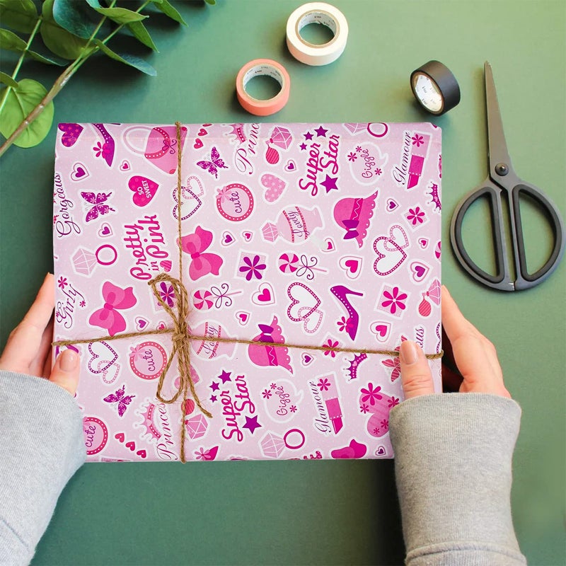 LOVEXIU Valentines Day Gift Wrapping Paper - 8 Sheets, 70x50cm, Love Heart Pattern for Wedding, Birthday - Red - Image 3