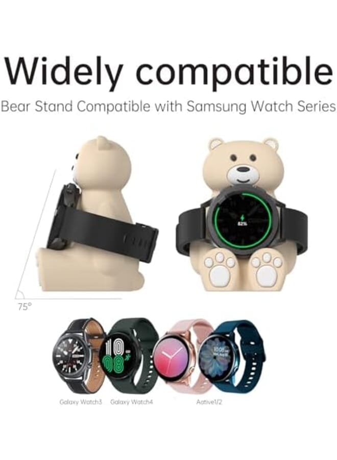 Smartwatch Charger Stand Compatible With Galaxy Watch 4 4 Classic 3 Active 2 Cute Bear Silicone Charging Dock For Watch Charger Accessories Premium Silicone Material - Image 4