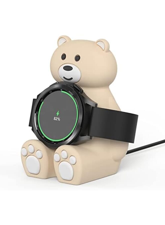Smartwatch Charger Stand Compatible With Galaxy Watch 4 4 Classic 3 Active 2 Cute Bear Silicone Charging Dock For Watch Charger Accessories Premium Silicone Material - Image 3