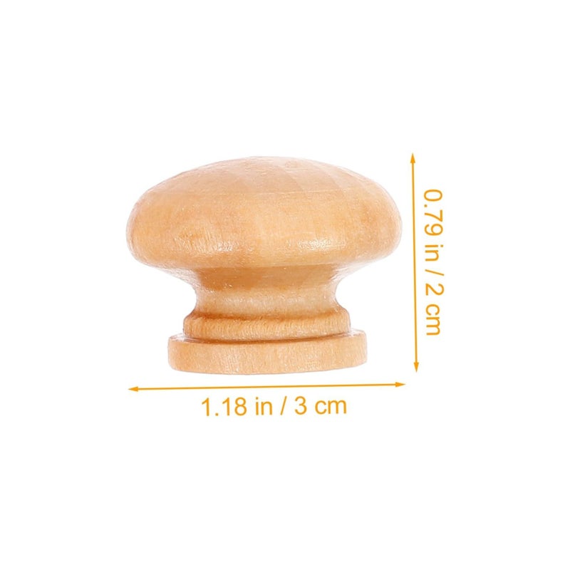 24 Large Round Natural Wood Drawer Handles Single Hole Cabinet Pulling Knobs With Lacquer Finish - Image 3