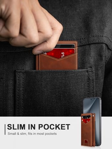 SEMORID Wallet for Men Slim Leather Wallets for 9-13 Cards, RFID Blocking Thin Card Holder Wallet with ID Window & Stretchable Cash Slot, Minimalist Bifold Small Wallet for Front Pocket, Birthday Gift for Men - Image 5