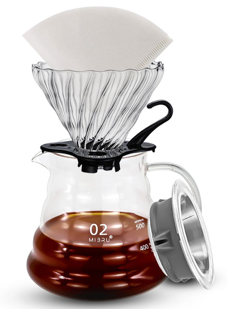 ميبرو مجموعة 3 في 1 سيرفر و قمع تقطير زجاجي مع فلاتر V02 - Image 1