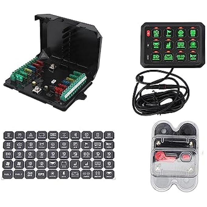 BROLEO 12 Gang Switch Panel 12V 24V Multifunction Toggle Switch Momentary Circuit Control Relay System Box For Truck Rv Offroad Marine Waterproof Rgb Color Touch Control Panel Box - Image 2