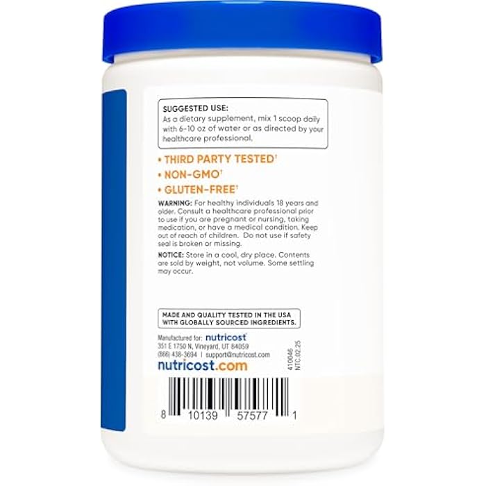 Nutricost Prebiotic Fiber Unflavored (1 Pound) - Vegan, Gluten-Free, GMO-Free - Image 4