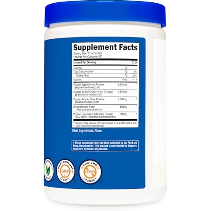 Nutricost Prebiotic Fiber Unflavored (1 Pound) - Vegan, Gluten-Free, GMO-Free - Image 5