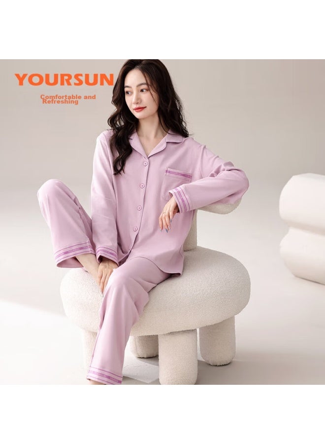 Your Sun Yiershuang Women's Pajamas, Spring And Autumn Long-sleeve Cardigan, Loose-fitting Simple Ladies' Loungewear Set, Suitable For Outdoor Wear - Image 5