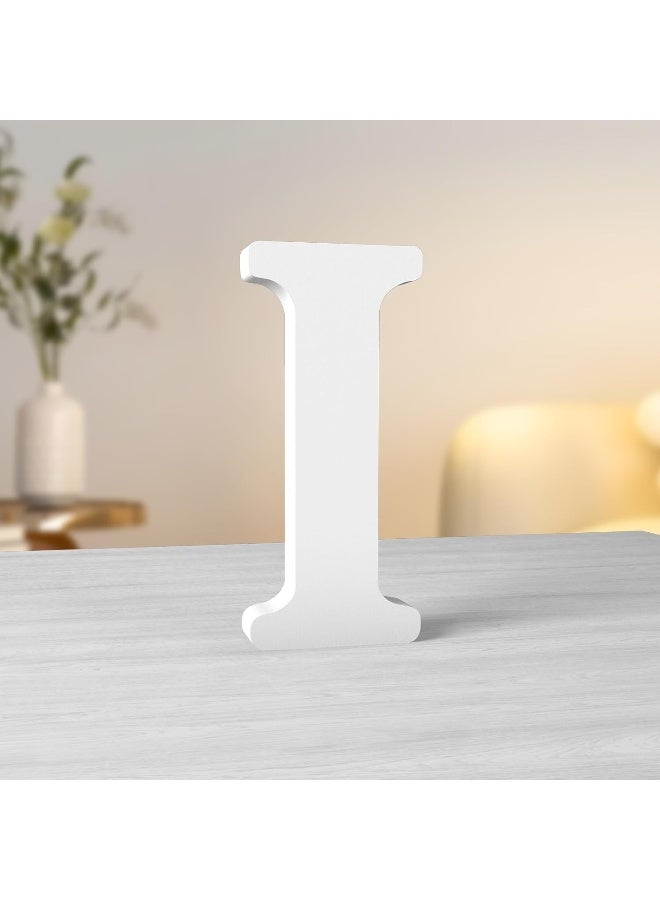 TPGP 6 Inch White Wood Letters Unfinished Wood Letters for Wall Decor & Standing Slices Sign Board Decoration - Image 1