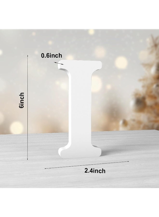 TPGP 6 Inch White Wood Letters Unfinished Wood Letters for Wall Decor & Standing Slices Sign Board Decoration - Image 2