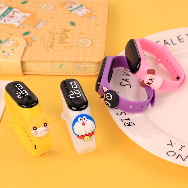 Live Selling Primary School Students' Anime Bracelet Led Sticker Doll Electronic Watch Boys And Girls Waterproof Touch Watch - Image 3