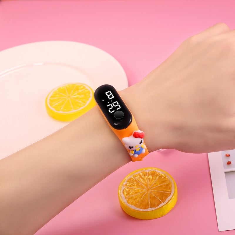 Live Selling Primary School Students' Anime Bracelet Led Sticker Doll Electronic Watch Boys And Girls Waterproof Touch Watch - Image 4