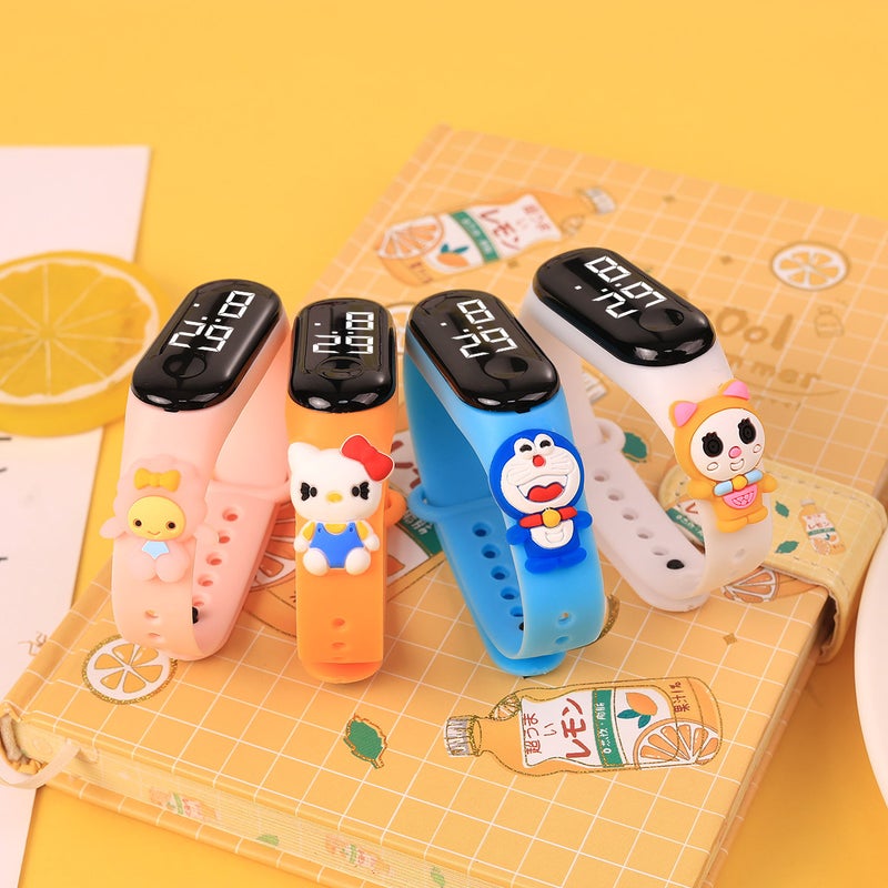 Live Selling Primary School Students' Anime Bracelet Led Sticker Doll Electronic Watch Boys And Girls Waterproof Touch Watch - Image 2