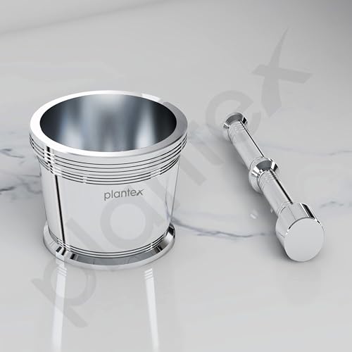 Plantex Stainless Steel mortar and pestle/Spice Mixer/Ginger Garlic Crusher/Khalbatta/Khal/Imam Dasta/Okhli for Kitchen- Size 1(Dia: 6.75, H: 5.75 cm) - Image 4