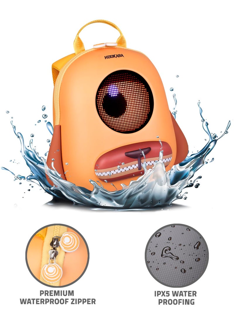 Hookaba Store Hookaba GlowBuddy LED Eyes Backpack | Kids Smart Bag With App Control, Programmable Screen & Water Resistant | For School, Picnic, Travel | Mini Digital Daypack For Girls & Boys - Image 3