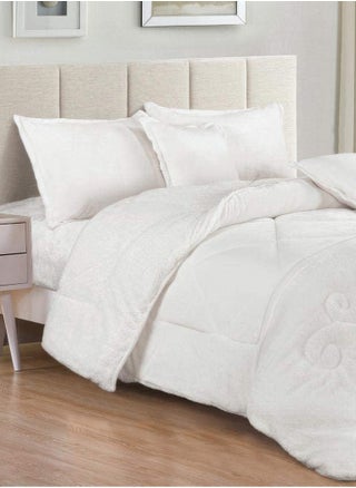 4 Pieces Winter Comforter Set Single Size 160x210cm Embossed Patterned Bedding Sets Includes Comforte Fitted sheet Pillowcases & Cushion Cover - pzsku/Z56EE1762A43E4843D73FZ/45/_/1726035233/1ad01571-df46-4dc1-9a55-1f8833716703