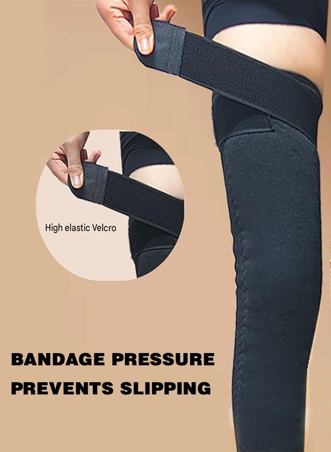 Polish'D Men Women Thick Wool Leg Warmers Winter Thermal Rheumatic Arthritis Ski Cycling Knee Braces Leg Sleeves Wraps Support - Image 4