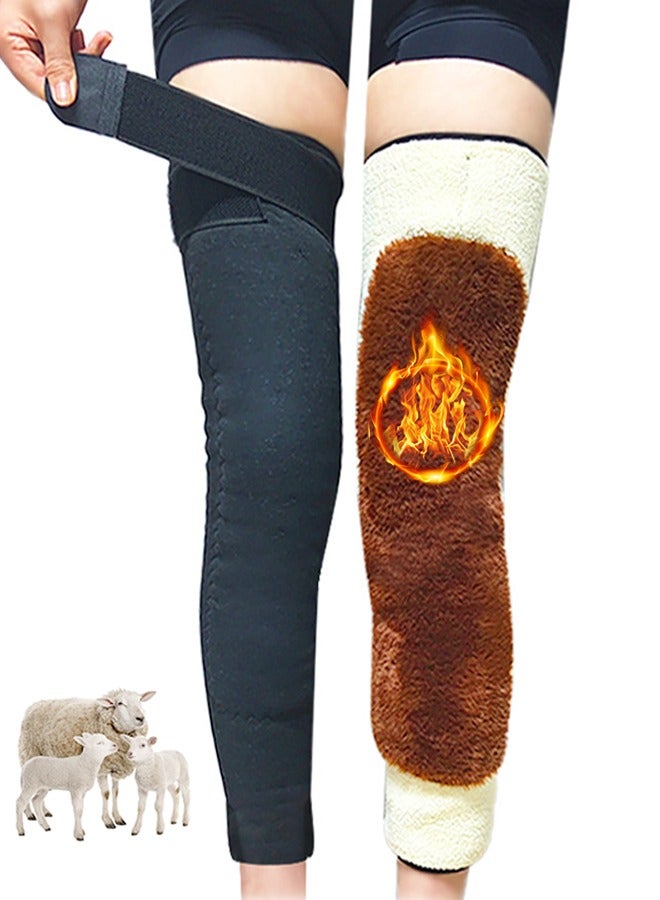 Polish'D Men Women Thick Wool Leg Warmers Winter Thermal Rheumatic Arthritis Ski Cycling Knee Braces Leg Sleeves Wraps Support - Image 1