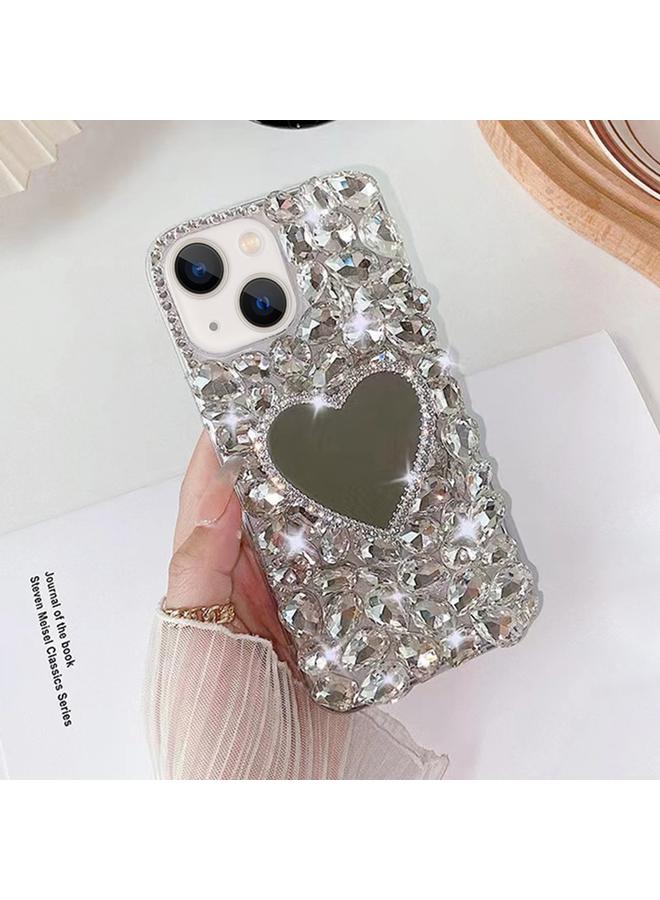 erorex Case For iPhone 13 Mirror Handmade Bling Rhinestone PC Phone Case - Image 1