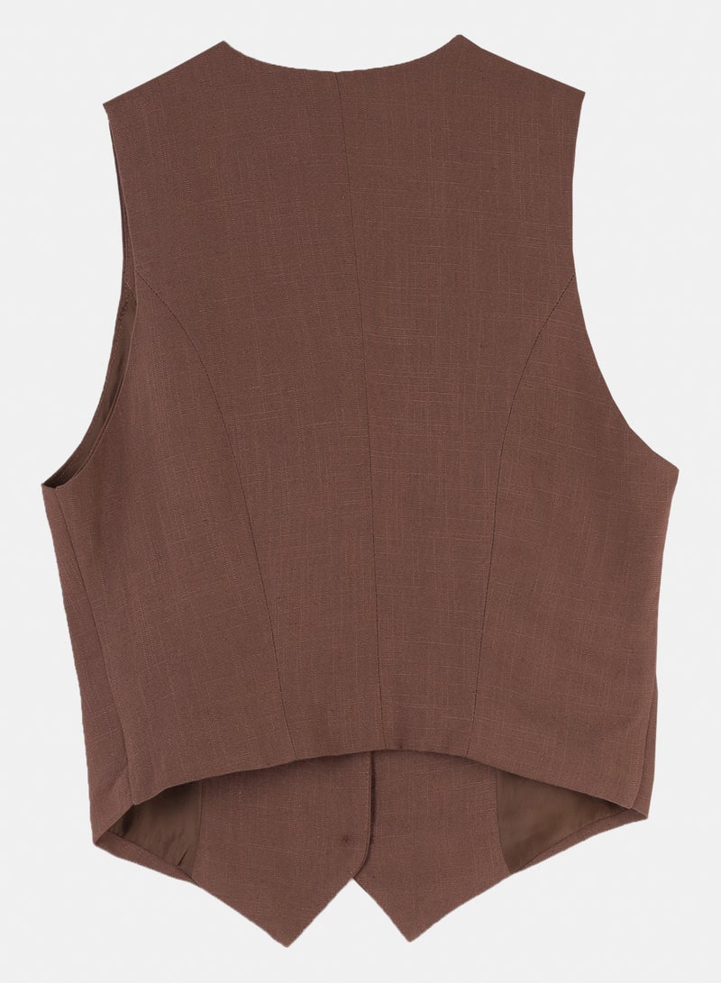 FOREVER 21 Tailored V-Neck Button-Down Waistcoat - Image 2