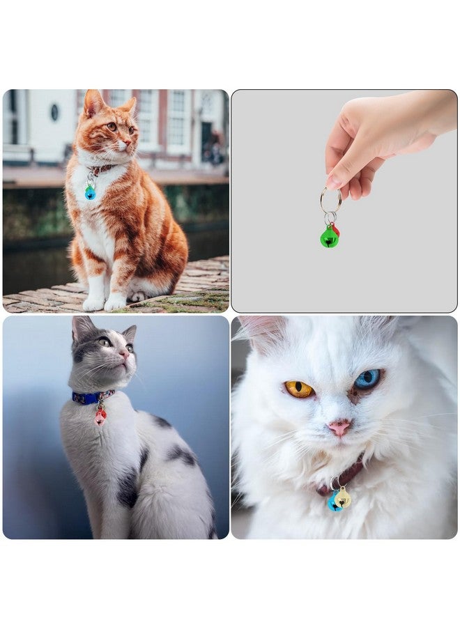 24 قطعة من أجراس طوق الحيوانات الأليفة، قلادة جرس عالية من الفولاذ المقاوم للصدأ مع حلقات مفاتيح، أجراس طوق ملونة للحيوانات الأليفة للقطط والجرو - Image 4