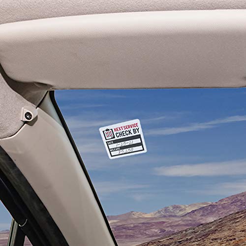 SBlabels Oil Change Reminder Stickers - 100 Black, Red, Clear Next Service Check by Removable Labels - 2" x 2" Square Automotive Due Window Sticker - Image 4