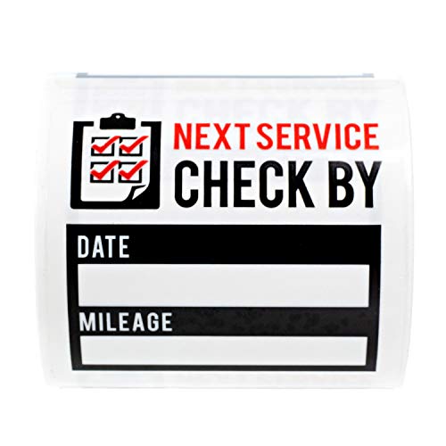 SBlabels Oil Change Reminder Stickers - 100 Black, Red, Clear Next Service Check by Removable Labels - 2" x 2" Square Automotive Due Window Sticker - Image 2