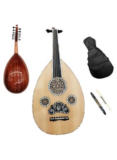 Al-Karz Music Super Deluxe Oud by Mohamed Farouk Al Fayoumi, includes a padded bag and two pyramid picks. 