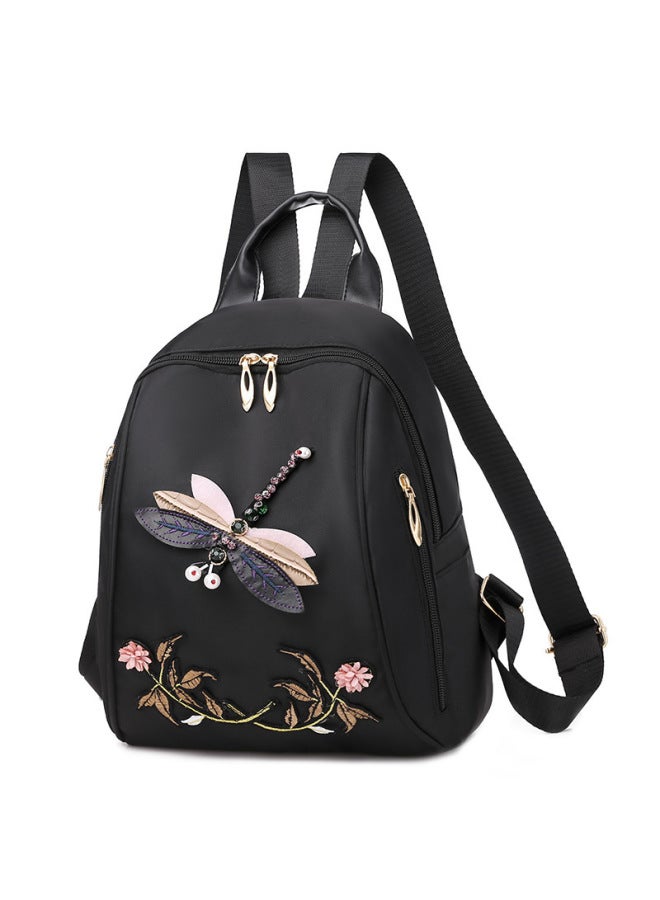 2022 Backpack Guofeng Schoolbag Women's Casual Bag Fashion Waterproof OxFord Cloth Embroidery Backpack Manufacturers Wholesale-Color:Red  - Image 5