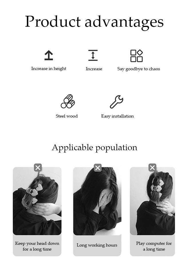 DUNISO Monitor Stand Riser, Multifunctional Desktop Storage Rack, Stable Load Bearing, Suitable For Laptops, Computers, Televisions, Screens, Etc, Pc, Printer, Used For Home Office And Dormitory，40*20*8cm - Image 3