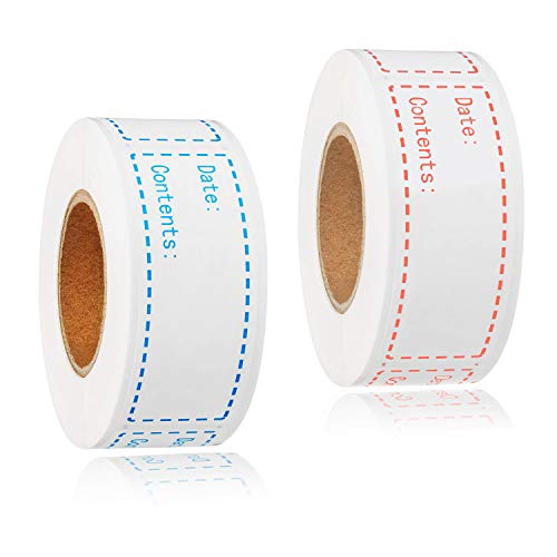 YOGET 300pcs Removable Freezer Labels, Yoget 1 x 3 Inch Food Storage Stickers, Refrigerator Freezer Paper Label Easy Clean Leaves No Residue, 2 Color Food Labels Roll - Image 1