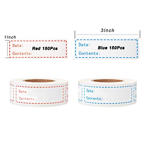 YOGET 300pcs Removable Freezer Labels, Yoget 1 x 3 Inch Food Storage Stickers, Refrigerator Freezer Paper Label Easy Clean Leaves No Residue, 2 Color Food Labels Roll - Image 2
