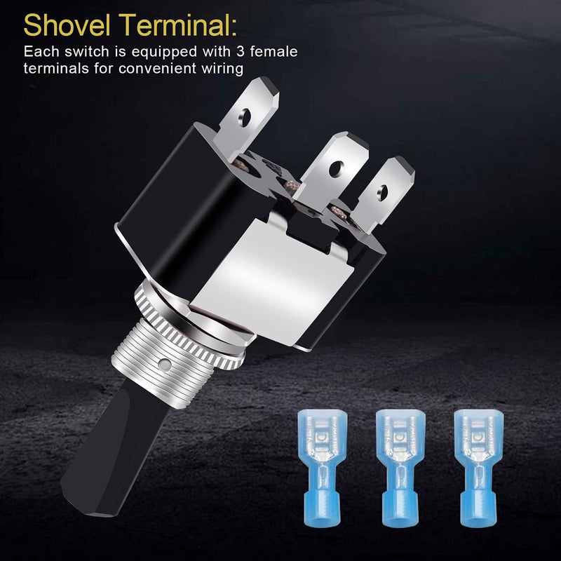 Twidec /3 قطع مفتاح تبديل مضيء من نوع الروكر 30A 12V DC SPST تشغيل/إيقاف 3 دبابيس للسيارات والقوارب مع ضوء LED أحمر مضيء - Image 5