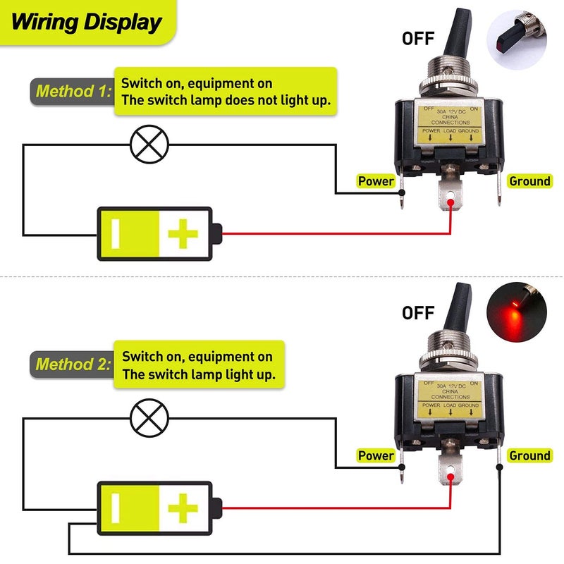Twidec /3 قطع مفتاح تبديل مضيء من نوع الروكر 30A 12V DC SPST تشغيل/إيقاف 3 دبابيس للسيارات والقوارب مع ضوء LED أحمر مضيء - Image 4