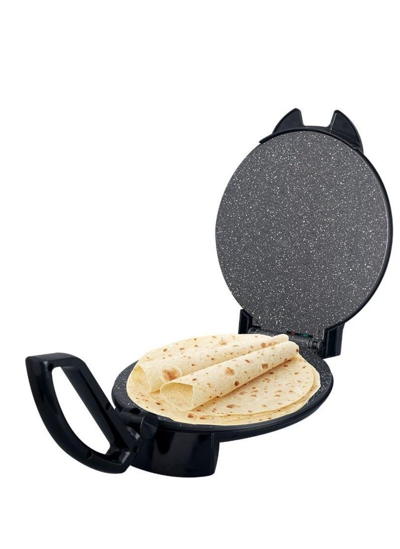 Generic MATSU 10-Inch Electric Roti Maker – 1200W Non-Stick Chapati, Paratha & Flatbread Press Machine with Heavy-Duty Stainless Steel Body, Adjustable Temperature Control for Perfect Cooking, Dual Power & Ready Indicator Lights, Safety Lock Feature, Easy-Clean Non-Stick Plates, Instruction Manual Included – 220-240V Home Kitchen Appliance for Daily Use in UAE  - Image 1