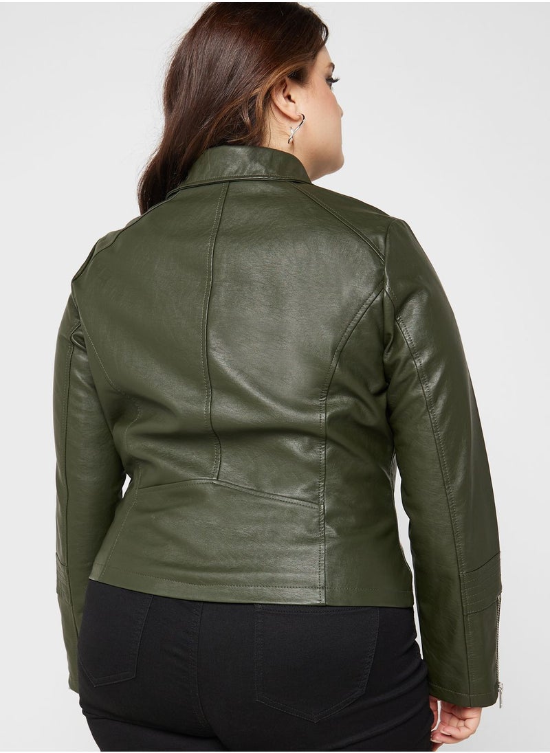 Only Carmakoma - Pu Knitted Jacket - Image 1
