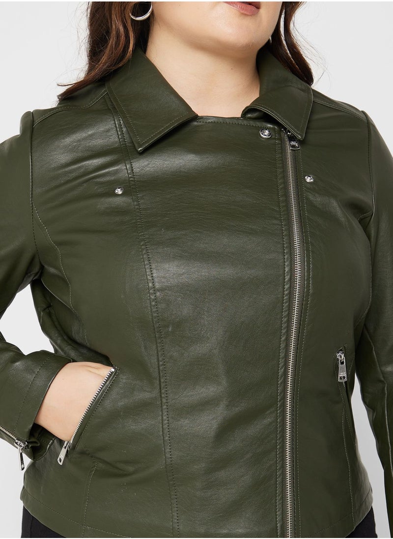Only Carmakoma - Pu Knitted Jacket - Image 1