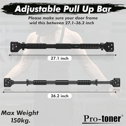 Protoner Pull-Up Bar for Doorway, 27.1 inch to 36.2 inch, Max Load 150 kg, No Screws, Locking Mechanism - Image 4