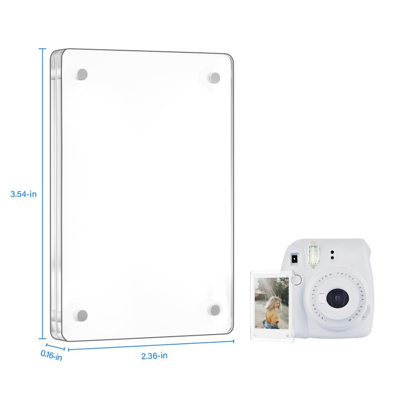 JUOIFIP 10 Pack Acrylic Polaroid Refrigerator Magnet Picture Frames, Clear Mini Frames for Instant Photos, 2.36 x 3.54 Inch Magnetic Instax Frame for Refrigerator Display - Image 3
