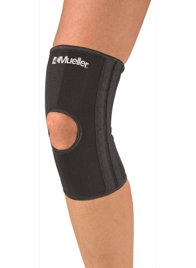 Mueller Elastic Open Patella Knee Stabilizer Sleeve, For Men and Women, Black, S/M - Image 1