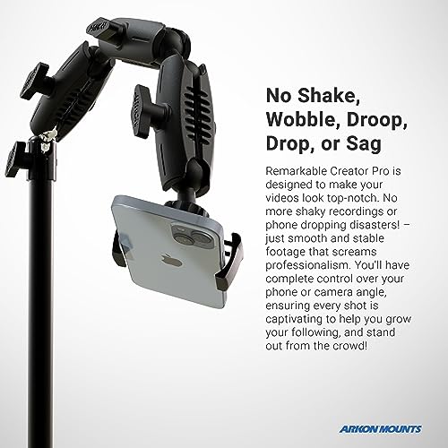 ARKON Mounts - Overhead Phone Mount - Versatile Solution for Artists, and Nail Art - Sturdy and Stable Design with 360-Degree Adjustability - Ideal for Video Recording, Vlogging, Cooking, and Drawing - Image 3