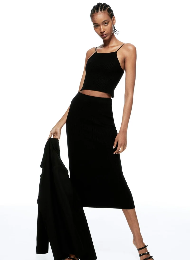 H&M Ribbed Knitted Skirt
